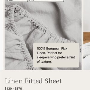 Parachute Linen King Fitted Sheet in Fog, light grey